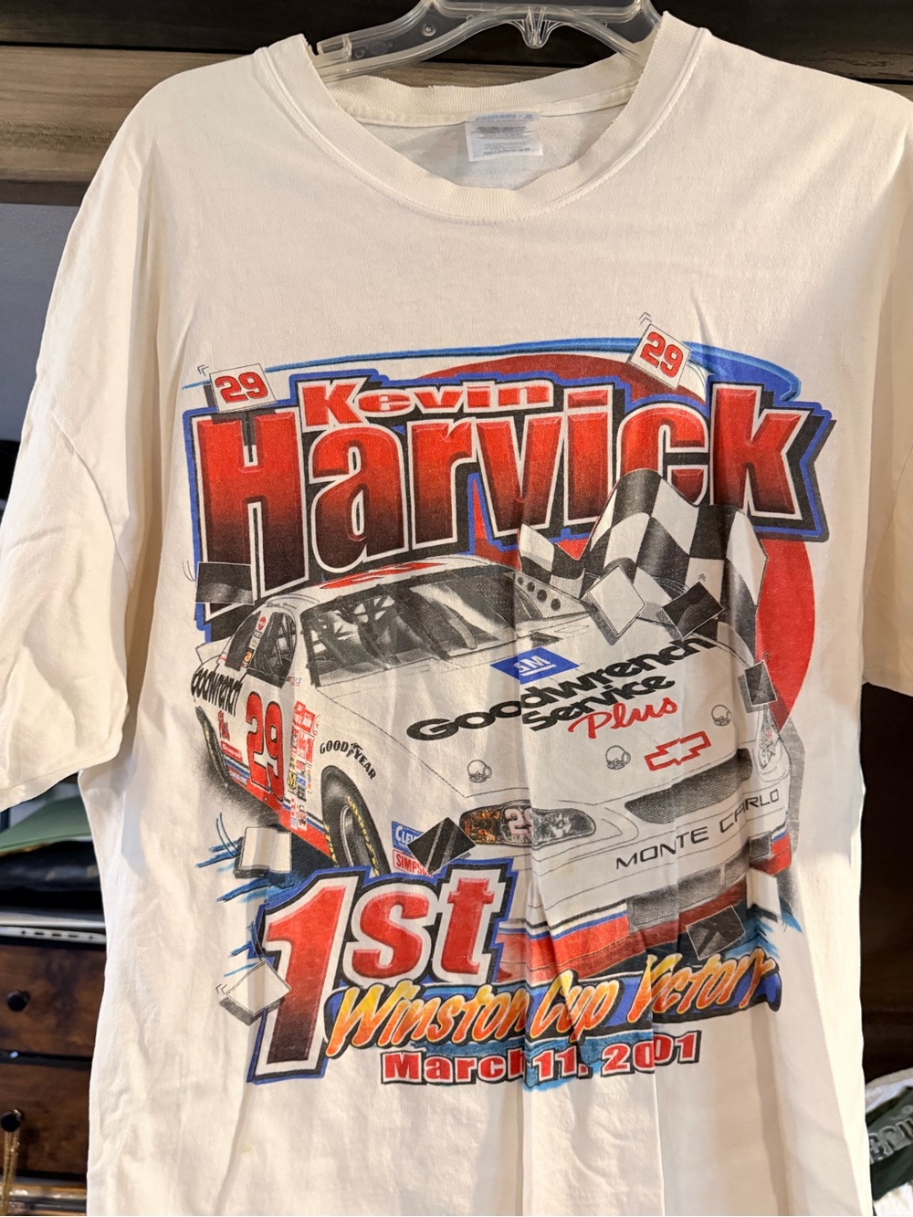 Kevin Harvick White Graphic Tee - Racing Print